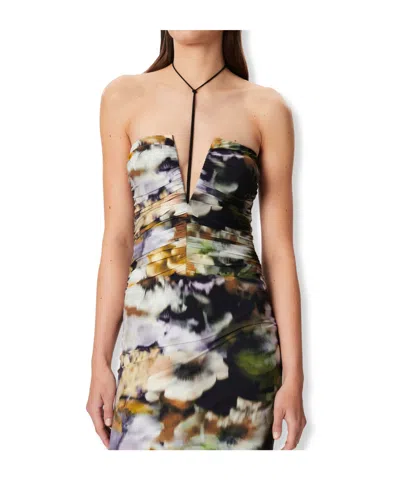 Amazuìn Off-shoulder Printed Dress In Multi