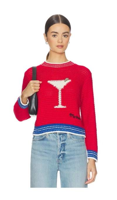 Mother Womens Bottoms Up The Mini Logo Cotton-crochet Jumper Xs In Red