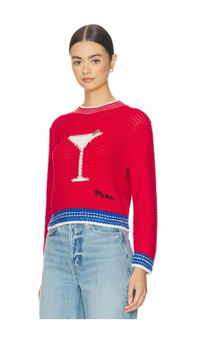 Mother Womens Bottoms Up The Mini Logo Cotton-crochet Jumper Xs In Red