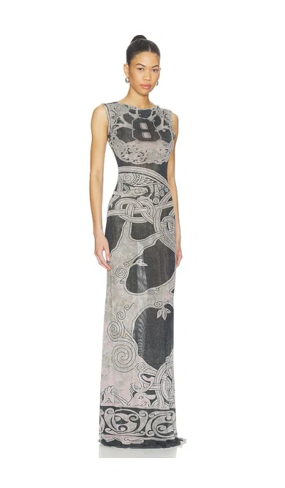 Ottolinger Mesh Maxi Gown In Multi