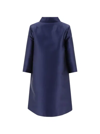 Fit Button Single-breasted Coat In Blue