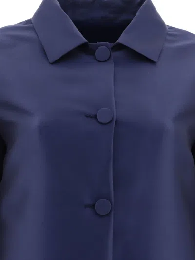 Fit Button Single-breasted Coat In Blue