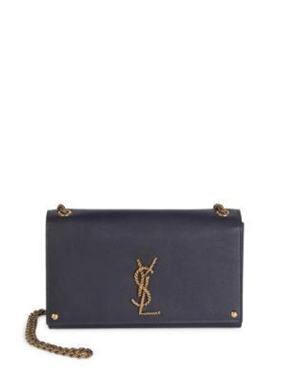 Shop Saint Laurent Medium Kate Monogram Leather Chain Shoulder Bag In White