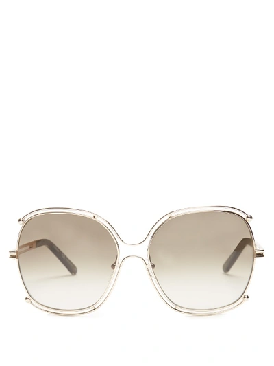 Chloé Modified Oversized Square-frame Sunglasses In Light Gold