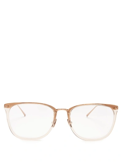 Linda Farrow Square-frame Rose-gold Plated Glasses In Rose Gold