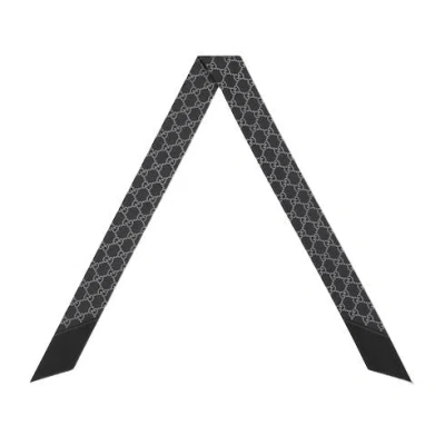 Gucci Printed Silk Neck Bow In Black