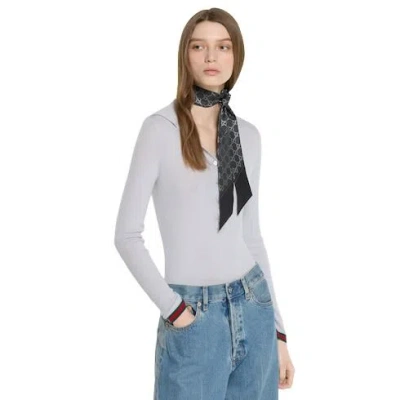 Gucci Printed Silk Neck Bow In Black