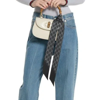 Gucci Printed Silk Neck Bow In Black