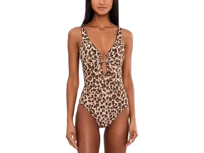 Becca Safari Leopard Tatum Ring Cut Out One-piece In Multi | ModeSens