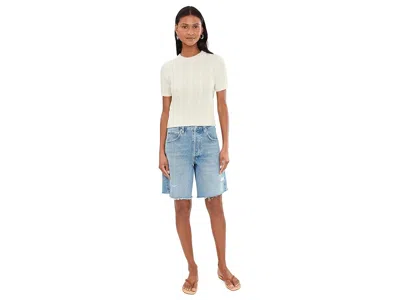 525 America Sky Cable Crew Neck Pullover In White
