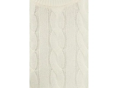 525 America Sky Cable Crew Neck Pullover In White