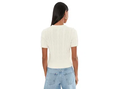 525 America Sky Cable Crew Neck Pullover In White