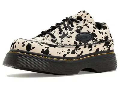 Dr. Martens Buzz 5-eye Dalmatian Hair On Leather Shoes In White