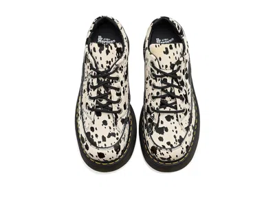 Dr. Martens Buzz 5-eye Dalmatian Hair On Leather Shoes In White