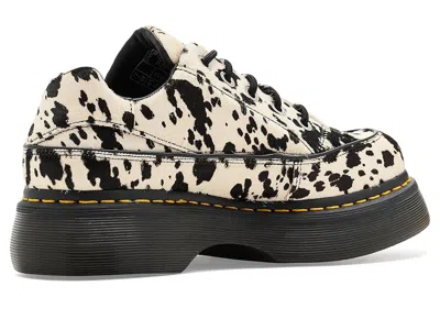 Dr. Martens Buzz 5-eye Dalmatian Hair On Leather Shoes In White