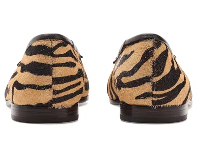 Loeffler Randall Noelle Bow-detailed Leather-trimmed Zebra-print Calf Hair Ballet Flats In Animal Print
