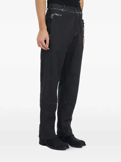 Masnada Distressed-effect Trousers In Black