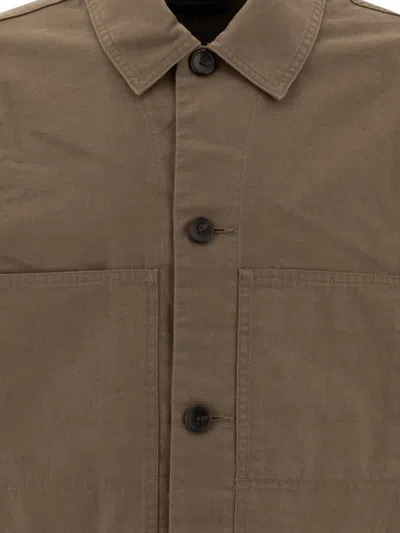 Vince Button-front Patch-pocket Jacket In Brown