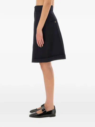Patou Black Solid Shorts In Blue