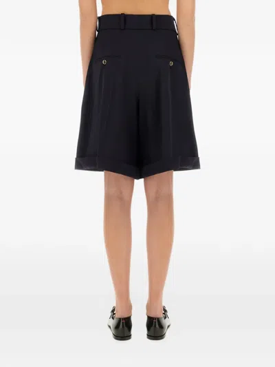 Patou Black Solid Shorts In Blue