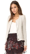 Iro Agnette Cropped Boucle Jacket In Chalk