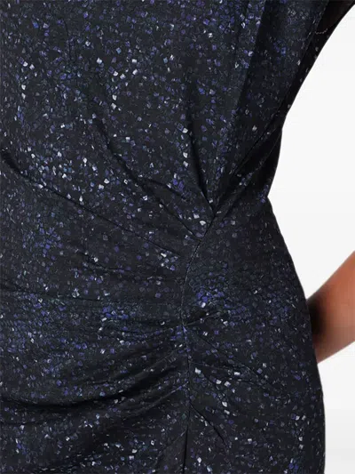 Isabel Marant 주름 슬릿 미디 드레스 In Blue