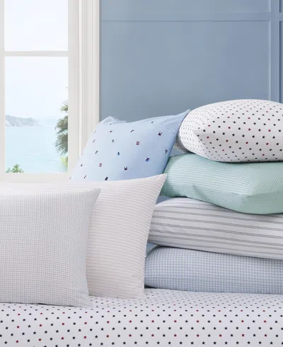 Tommy Hilfiger Printed 200-thread Count Cotton Percale 4-pc. Sheet Set, Full In Blue