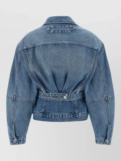 Jacquemus Classic Cotton Denim Jacket With Tailored Hem And Chest Pockets In Blue