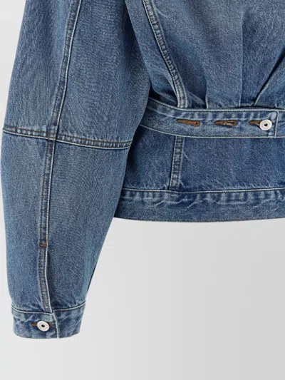 Jacquemus Classic Cotton Denim Jacket With Tailored Hem And Chest Pockets In Blue