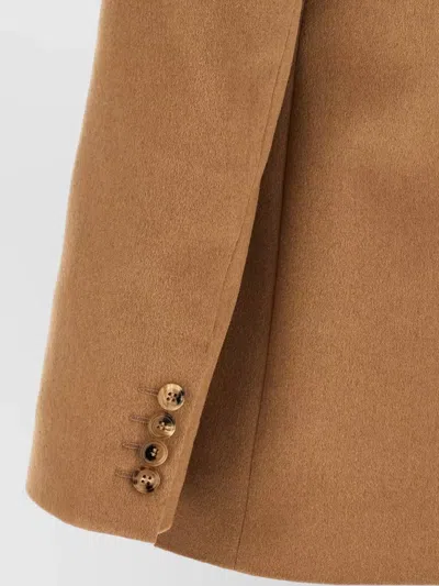 Max Mara Belluno Blazer Notch Lapel Front Pockets In Brown