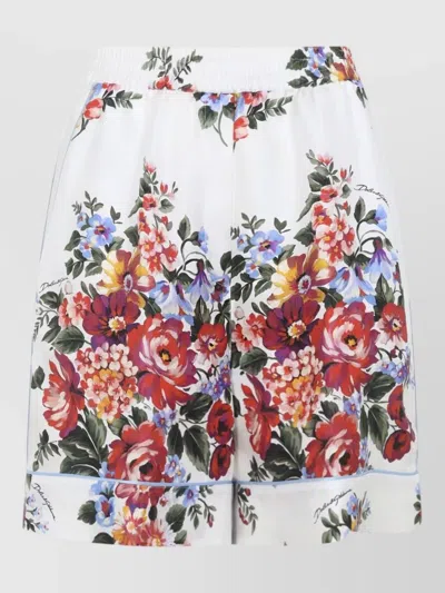 Dolce & Gabbana Floral Print Knee Length Tailored Shorts In Multi