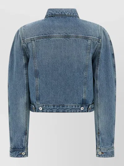 Jacquemus Classic Cotton Denim Jacket With Tailored Hem And Chest Pockets In Blue