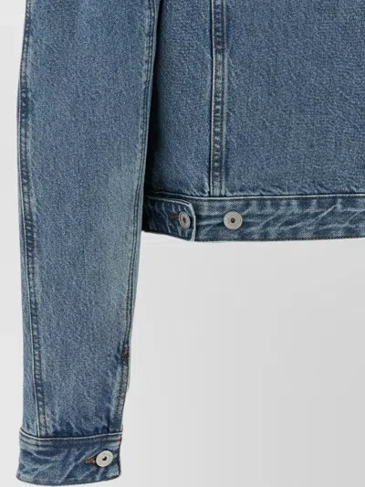 Jacquemus Classic Cotton Denim Jacket With Tailored Hem And Chest Pockets In Blue