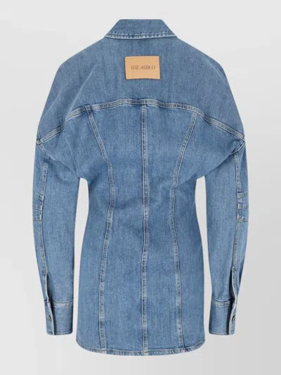 Attico Women Blue Shirt Collar Denim Mini Dress, Xs Luxury Dresses For Women Darveys