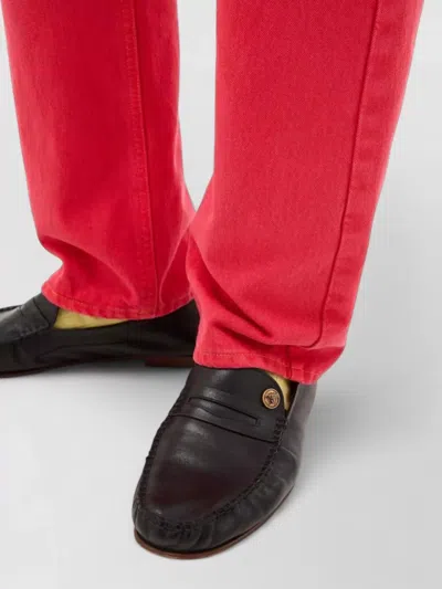 Versace Black Guanto Loafers In Calf Leather In Black