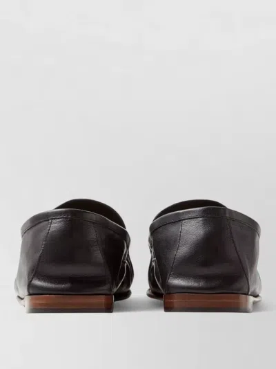 Versace Black Guanto Loafers In Calf Leather In Black
