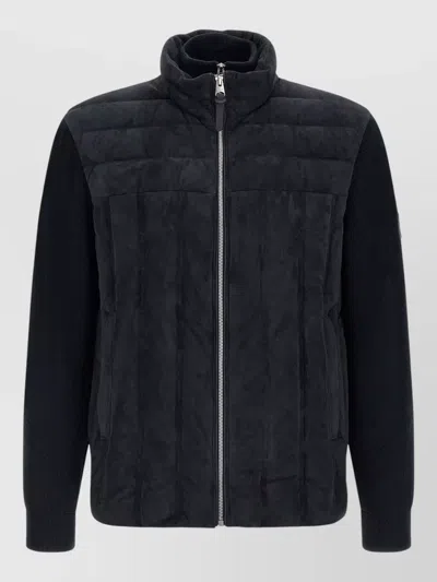 Mackage Blue Solid Wool Jacket In Black