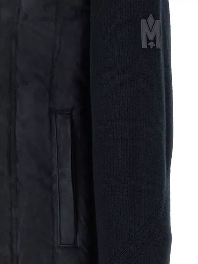 Mackage Blue Solid Wool Jacket In Black