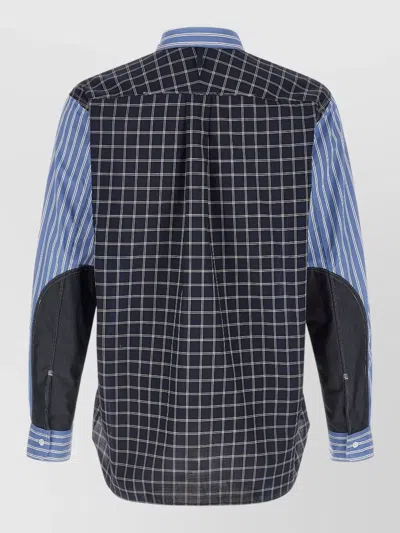 Junya Watanabe Blue Patchwork Shirt In Blue