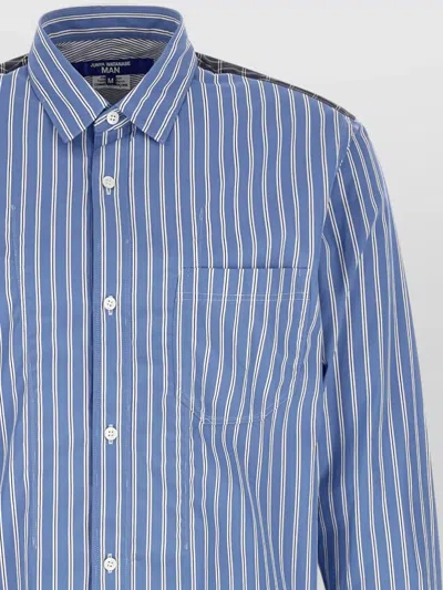 Junya Watanabe Blue Patchwork Shirt In Blue