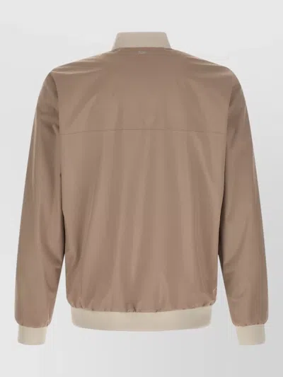 Herno Taupe Polyester Polyamide Bomber Functional In Brown