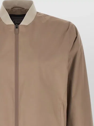 Herno Taupe Polyester Polyamide Bomber Functional In Brown