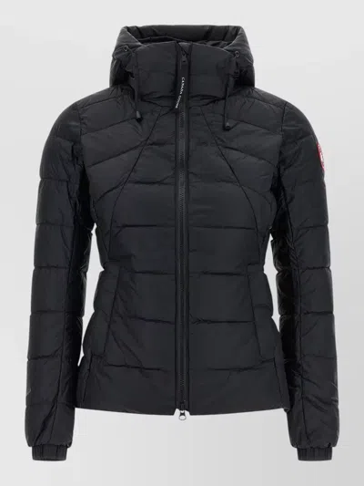 Canada Goose Quilted Padded Down Coat With Adjustable Collar In Black