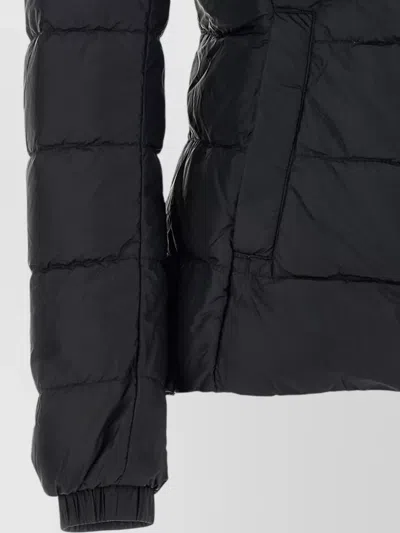 Canada Goose Quilted Padded Down Coat With Adjustable Collar In Black