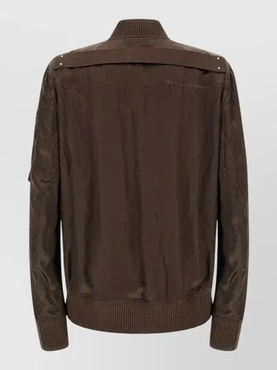 Rick Owens Brown Solid Bomber Jacket In Multi