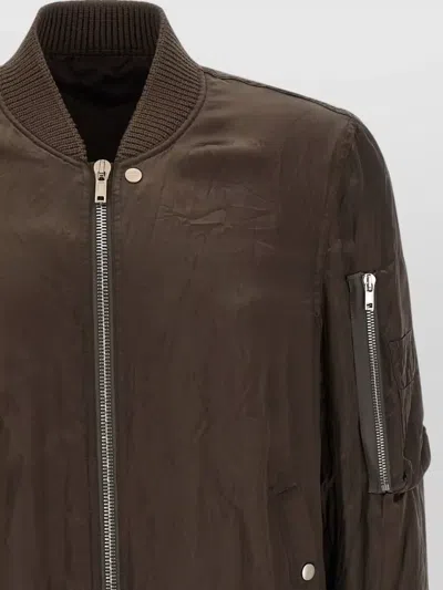 Rick Owens Brown Solid Bomber Jacket In Multi