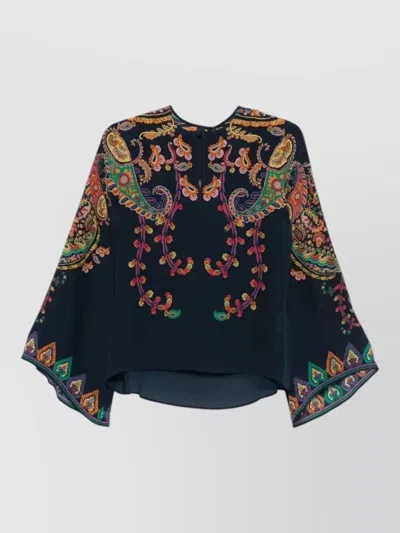 Etro Paisley Printed Silk Blouse In Animal Print
