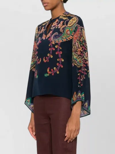 Etro Paisley Printed Silk Blouse In Animal Print