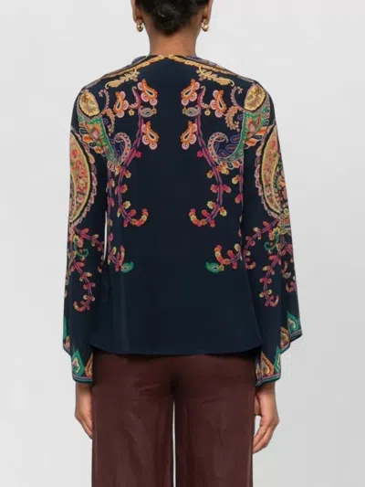 Etro Paisley Printed Silk Blouse In Animal Print
