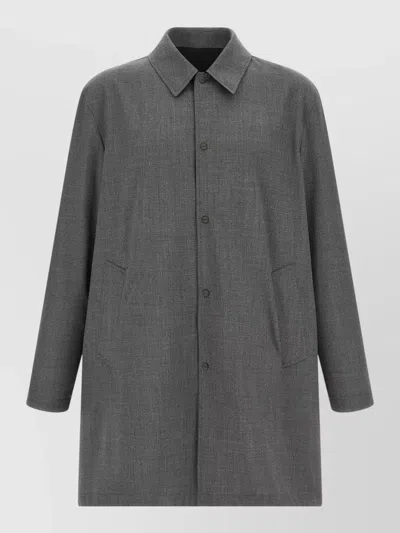 Herno Reversible Flight Line Jacket Long Cut In Gray